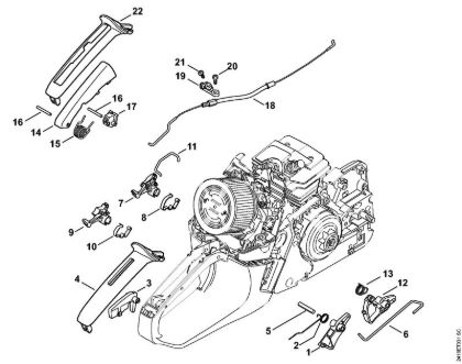 Motosierras de gasolina (MS) MS 241 C-MQ Mecanismo del acelerador de la marca Stihl