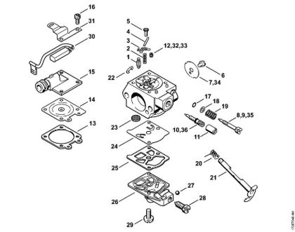 Motosierras de gasolina (MS) MS 260 FarmBoss Carburador WTE-1, WTE-2, WTE-4, WTE-11 de la marca Stihl