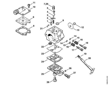 Motosierras de gasolina (MS) MS 260-W Carburador WT-426   1 62 154 675, 2 62 187 361 (07.2004) de la marca Stihl