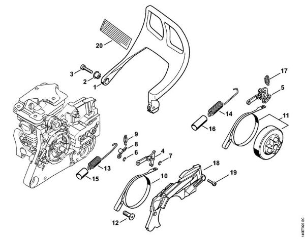 Motosierras de gasolina (MS) MS 280 C-BQ Freno de cadena de la marca Stihl