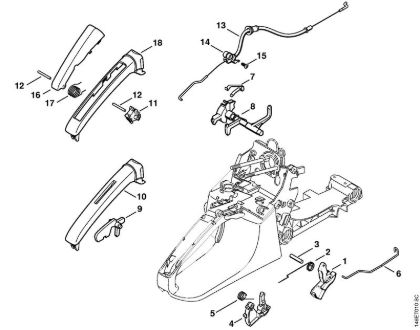 Motosierras de gasolina (MS) MS 280 C-BQ Mecanismo del acelerador de la marca Stihl