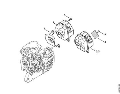 Motosierras de gasolina (MS) MS 280 C-BQ Silenciador de la marca Stihl