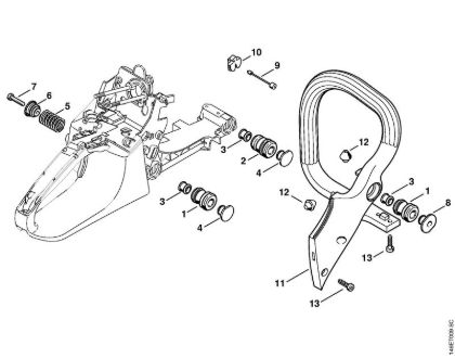 Motosierras de gasolina (MS) MS 280 C-BQ Systema AV, Manillar tubular de la marca Stihl