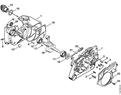 Motosierras de gasolina (MS) MS 360 Cárter del cigüeóal de la marca Stihl