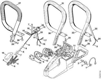 Motosierras de gasolina (MS) MS 360 Calefacción, Manillar de la marca Stihl