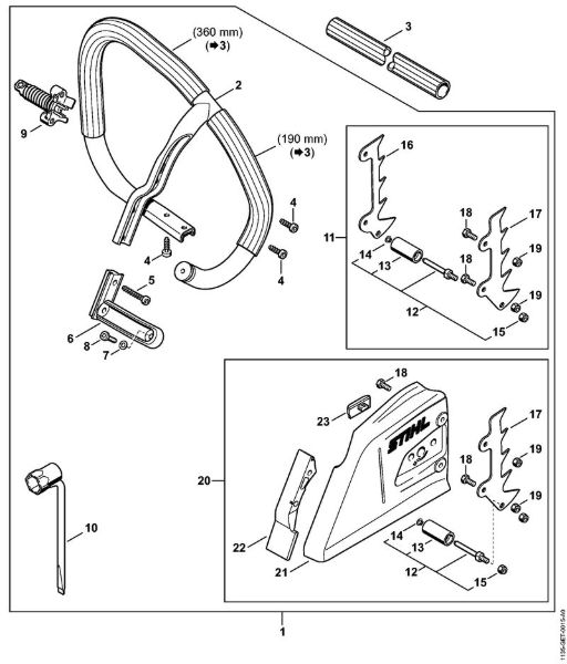 Motosierras de gasolina (MS) MS 361 C-Q Juego manillar tubular cerrado de la marca Stihl