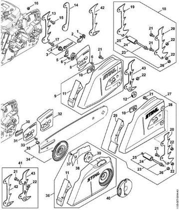 Motosierras de gasolina (MS) MS 361-N Dispositivo tensor de la cadena de la marca Stihl