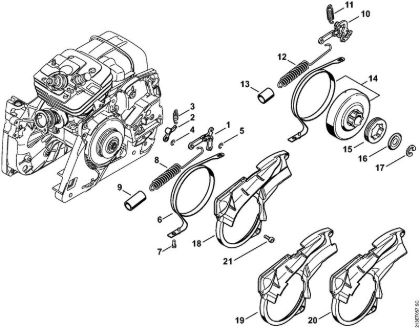 Motosierras de gasolina (MS) MS 361-N Freno de cadena de la marca Stihl