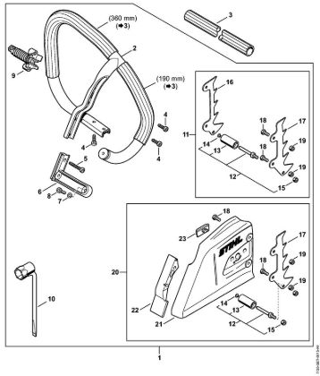 Motosierras de gasolina (MS) MS 361-N Juego manillar tubular cerrado de la marca Stihl