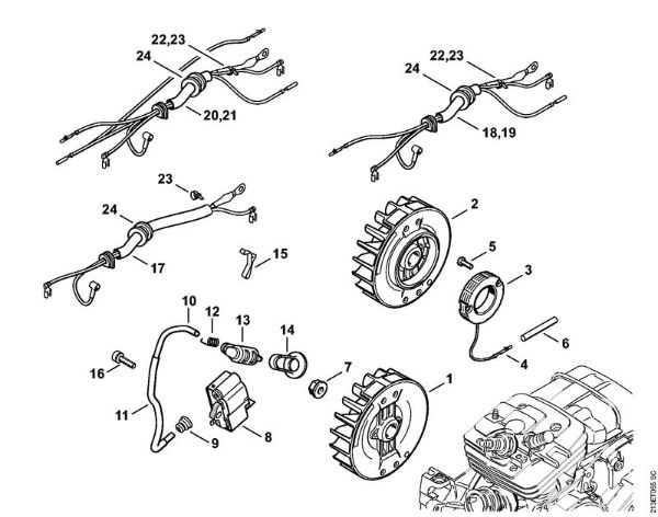 Motosierras de gasolina (MS) MS 361-N Sistema de encendido, Mazo de cable de la marca Stihl