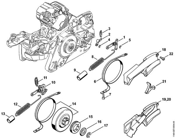 Motosierras de gasolina (MS) MS 362 C-B Freno de cadena de la marca Stihl