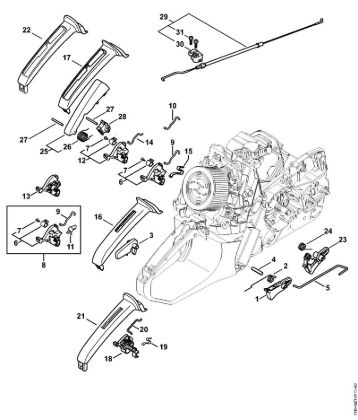 Motosierras de gasolina (MS) MS 362 C-Q Mecanismo del acelerador de la marca Stihl