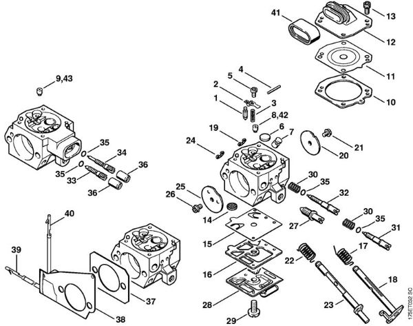 Motosierras de gasolina (MS) MS 440 Carburador HD-15, HD-17 de la marca Stihl