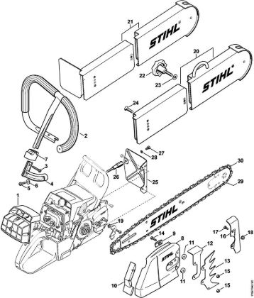 Motosierras de gasolina (MS) MS 440 Juego reequip. motosierra para salvamiento (27.2000), (31.2005), (15.2007) de la marca Stihl