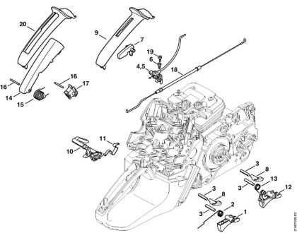Motosierras de gasolina (MS) MS 441 C-MQ Mecanismo del acelerador de la marca Stihl