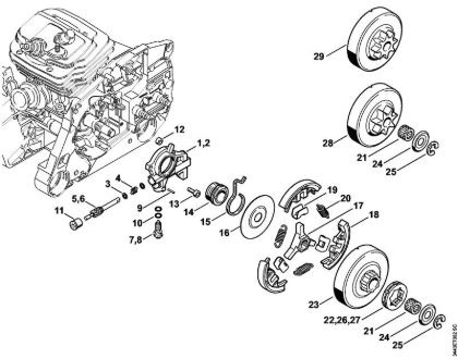 Motosierras de gasolina (MS) MS 461-VW Bomba de aceite, Embrague de la marca Stihl