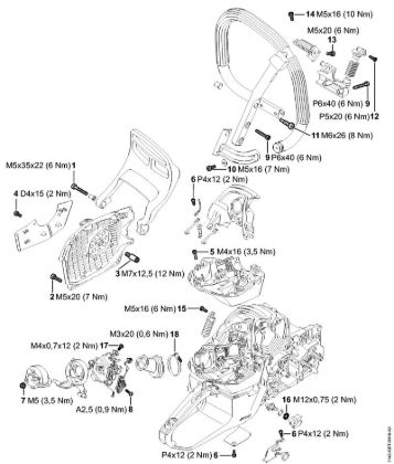 Motosierras de gasolina (MS) MS 462 Pares de apriete de la marca Stihl