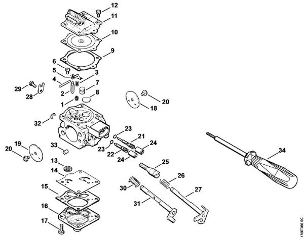 Motosierras de gasolina (MS) MS 660-W Carburador WJ-69 de la marca Stihl