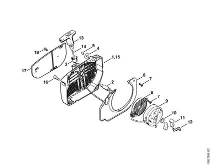 Motosierras de gasolina (MS) MS 660-W Mecanismo de arranque de la marca Stihl