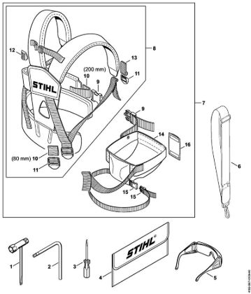 Podadoras en altura (HT) HT 100 Herramientas, Cinturón de porte doble de la marca Stihl