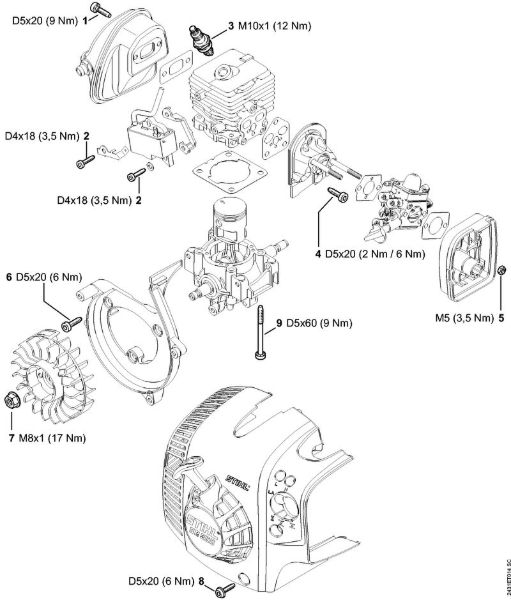 Atomizadores (SR) SR 200-D Pares de apriete de la marca Stihl