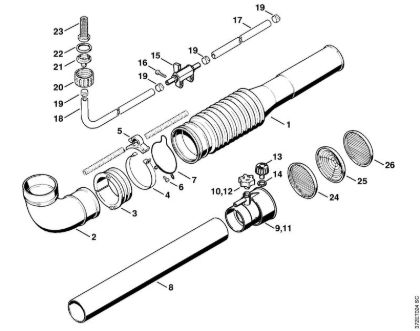 Atomizadores (SR) SR 340 Tubo flexible tipo acordeón, válvula ULV de la marca Stihl