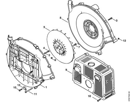 Atomizadores (SR) SR 420 Carcasa del ventilador de la marca Stihl