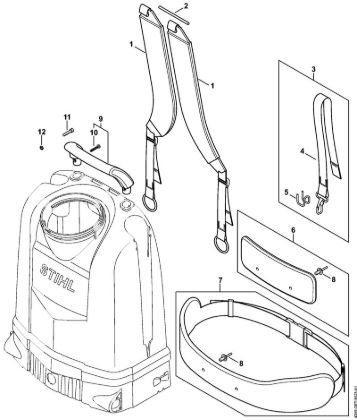 Pulverizadores de mochila (SG) SG 71 Cinturón de porte de la marca Stihl