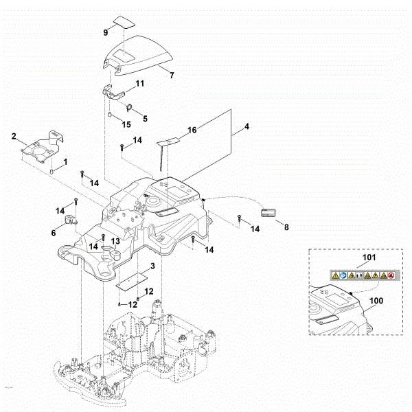 Imagen de B - Parte superior de carcasa RMI 422.0