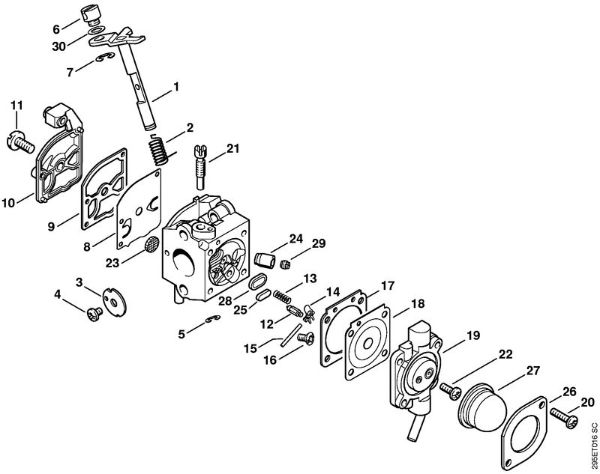Picadoras de aspiración (SH) SH 85 Carburador C1Q-S50 de la marca Stihl