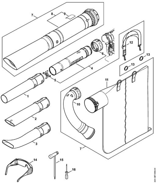 Sopladores (BG, BR) BG 86 C-E Boquilla, Dispositivo de aspiración de la marca Stihl