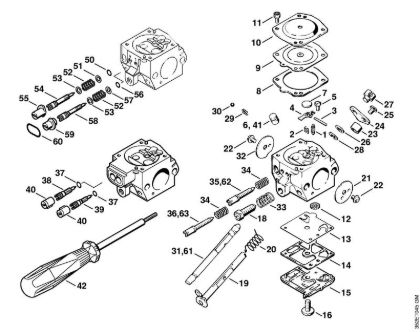 Sopladores (BG, BR) BR 320 Carburador HD-4, HD-13 de la marca Stihl