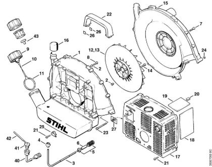 Sopladores (BG, BR) BR 320 Carcasa del ventilador de la marca Stihl