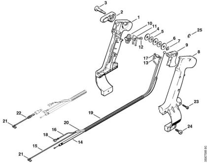 Sopladores (BG, BR) BR 320 Empuóadura de mando de la marca Stihl