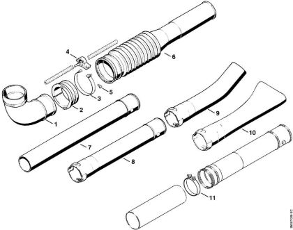 Sopladores (BG, BR) BR 320 Tubo flexible tipo acordeón, Tubo de soplar de la marca Stihl