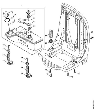 Sopladores (BG, BR) BR 450 Depósito de combustible, Systema AV de la marca Stihl