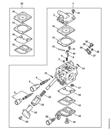 Sopladores (BG, BR) BR 450 C-EF Carburador C1Q-S209 de la marca Stihl