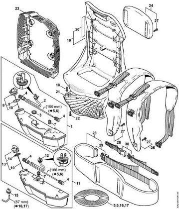 Sopladores (BG, BR) BR 600 Depósito de combustible, Placa del espaldar de la marca Stihl