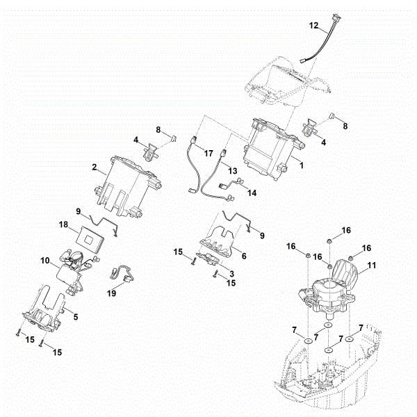 Imagen de C - Soporte de la baterà­a, sistema electránico, motor eláctrico MVP 600.1 V