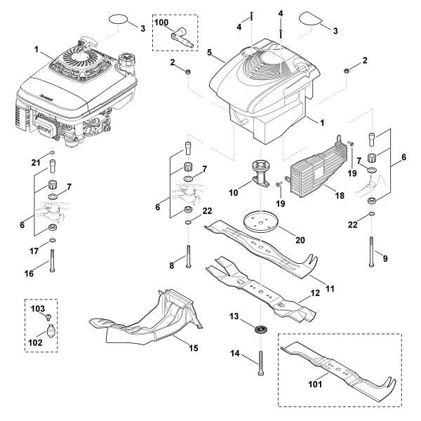 Imagen de H - Motor, cuchilla MB 655.0 GM