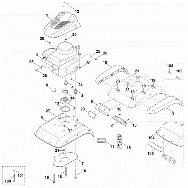 Imagen de C - Cubierta del motor HB 445.0