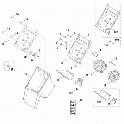 Imagen de B - Carcasa, Motor eláctrico GE 103.1