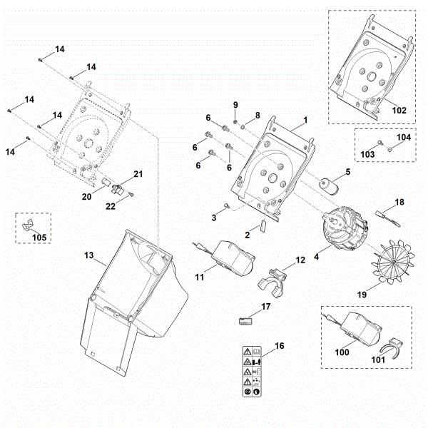 Imagen de B - Carcasa, Motor eláctrico GE 103.1