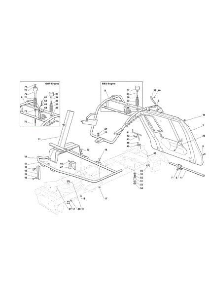 Frame OM 72C/12,5KM Cat.2011 Garden tractor