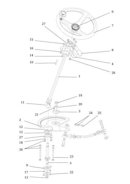 Steering arm CHEYENNE (KAWASAKI) Cat. 2017 Garden tractor