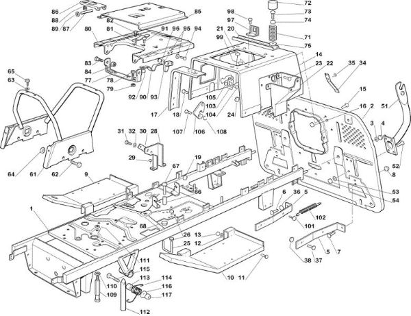 Frame OM 102C/15,5H Cat.2005 Garden tractor