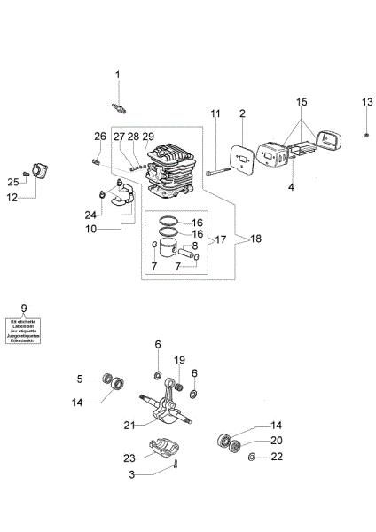 Engine GS 940 Chainsaw