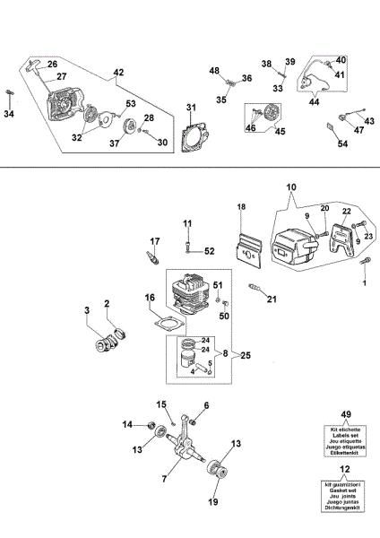 Starter assy and engine 971 Chainsaw