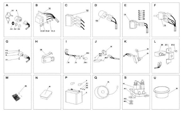 Electrical parts (2/2) OM 105J/23H Cat.2009 Garden tractor (only for the German market)