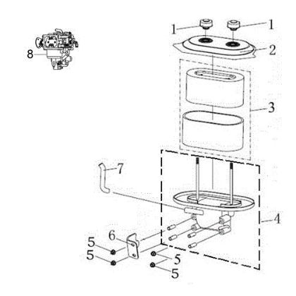 Filtro aire (until 04/17) OM 106/24 KH (K2400AVD V-Twin) Cat. 2018 Tractor